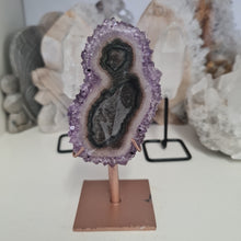 Load image into Gallery viewer, Amethyst Stalactite Slice with stand