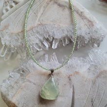 Load image into Gallery viewer, Prehnite Teardrop Bead Necklace