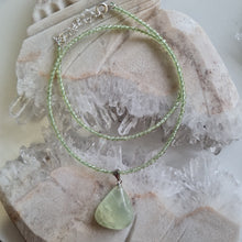 Load image into Gallery viewer, Prehnite Teardrop Bead Necklace