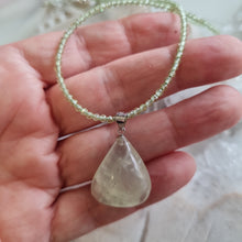 Load image into Gallery viewer, Prehnite Teardrop Bead Necklace