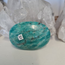 Load image into Gallery viewer, Amazonite and Smoky Quartz Palmstone