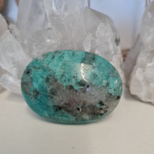 Load image into Gallery viewer, Amazonite and Smoky Quartz Palmstone
