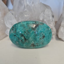 Load image into Gallery viewer, Amazonite and Smoky Quartz Palmstone