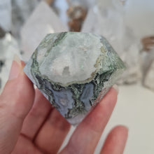 Load image into Gallery viewer, Moss Agate Faceted Diamond
