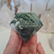 Load image into Gallery viewer, Moss Agate Faceted Diamond