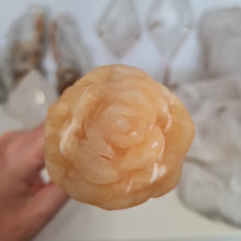 Load image into Gallery viewer, Orange Calcite Rose with Stem