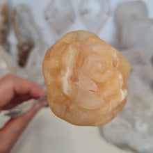 Load image into Gallery viewer, Orange Calcite Rose with Stem
