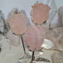 Load image into Gallery viewer, Rose Quartz Rosebud with Stem