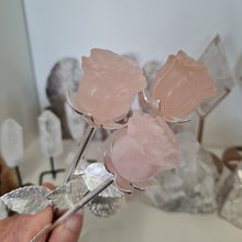 Load image into Gallery viewer, Rose Quartz Rosebud with Stem