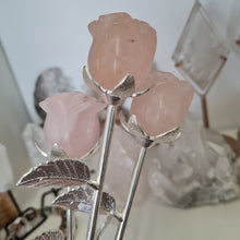 Load image into Gallery viewer, Rose Quartz Rosebud with Stem