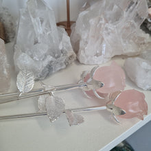 Load image into Gallery viewer, Rose Quartz Rosebud with Stem