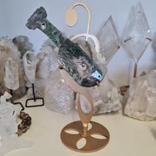 Load image into Gallery viewer, Moss Agate Guitar on Stand