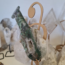 Load image into Gallery viewer, Moss Agate Guitar on Stand