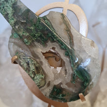 Load image into Gallery viewer, Moss Agate Guitar on Stand