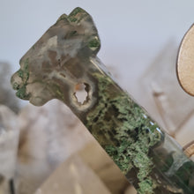 Load image into Gallery viewer, Moss Agate Guitar on Stand