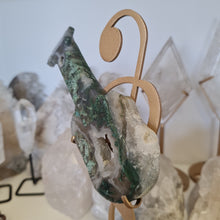 Load image into Gallery viewer, Moss Agate Guitar on Stand