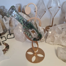 Load image into Gallery viewer, Moss Agate Guitar on Stand