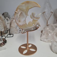 Load image into Gallery viewer, Druzy Agate Crescent Moon Fairy on Stand