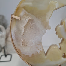 Load image into Gallery viewer, Druzy Agate Crescent Moon Fairy on Stand