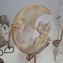 Load image into Gallery viewer, Druzy Agate Crescent Moon Fairy on Stand