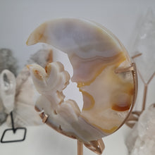 Load image into Gallery viewer, Druzy Agate Crescent Moon Fairy on Stand