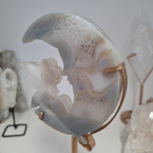 Load image into Gallery viewer, Druzy Agate Crescent Moon Fairy on Stand