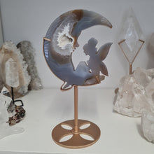 Load image into Gallery viewer, Druzy Agate Crescent Moon Fairy on Stand