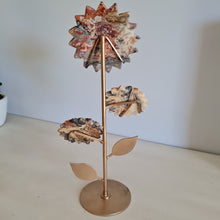 Load image into Gallery viewer, Crazy Lace Agate Sunflowers on Stand