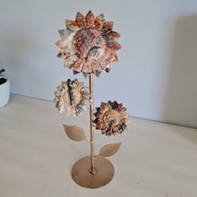 Load image into Gallery viewer, Crazy Lace Agate Sunflowers on Stand
