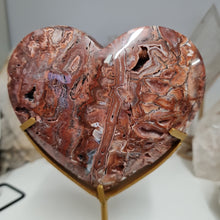 Load image into Gallery viewer, Pink Crazy Lace Agate Heart with Stand