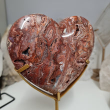 Load image into Gallery viewer, Pink Crazy Lace Agate Heart with Stand
