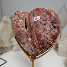 Load image into Gallery viewer, Pink Crazy Lace Agate Heart with Stand