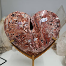 Load image into Gallery viewer, Pink Crazy Lace Agate Heart with Stand