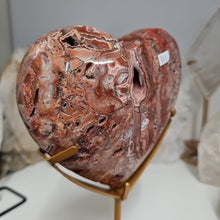 Load image into Gallery viewer, Pink Crazy Lace Agate Heart with Stand