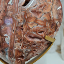 Load image into Gallery viewer, Pink Crazy Lace Agate Heart with Stand