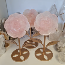 Load image into Gallery viewer, Rose Quartz Rose with Stand