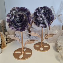 Load image into Gallery viewer, Chevron Amethyst Rose with Stand