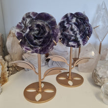Load image into Gallery viewer, Chevron Amethyst Rose with Stand