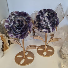 Load image into Gallery viewer, Chevron Amethyst Rose with Stand