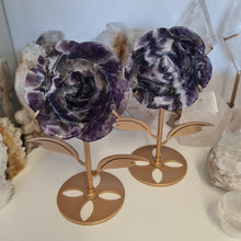 Load image into Gallery viewer, Chevron Amethyst Rose with Stand