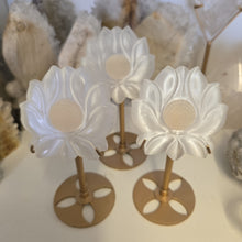 Load image into Gallery viewer, Selenite Lotus Flower on Stand