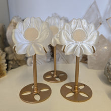 Load image into Gallery viewer, Selenite Lotus Flower on Stand