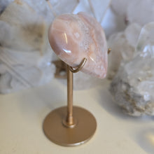Load image into Gallery viewer, Pink Amethyst X Flower Agate Heart on Stand