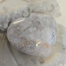 Load image into Gallery viewer, Pink Amethyst X Flower Agate Heart