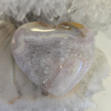 Load image into Gallery viewer, Pink Amethyst X Flower Agate Heart