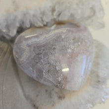 Load image into Gallery viewer, Pink Amethyst X Flower Agate Heart