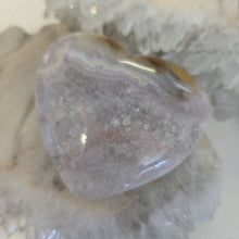 Load image into Gallery viewer, Pink Amethyst X Flower Agate Heart