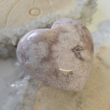 Load image into Gallery viewer, Pink Amethyst X Flower Agate Heart