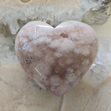 Load image into Gallery viewer, Pink Amethyst X Flower Agate Heart