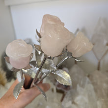 Load image into Gallery viewer, Rose Quartz Rosebud with Stem - Small